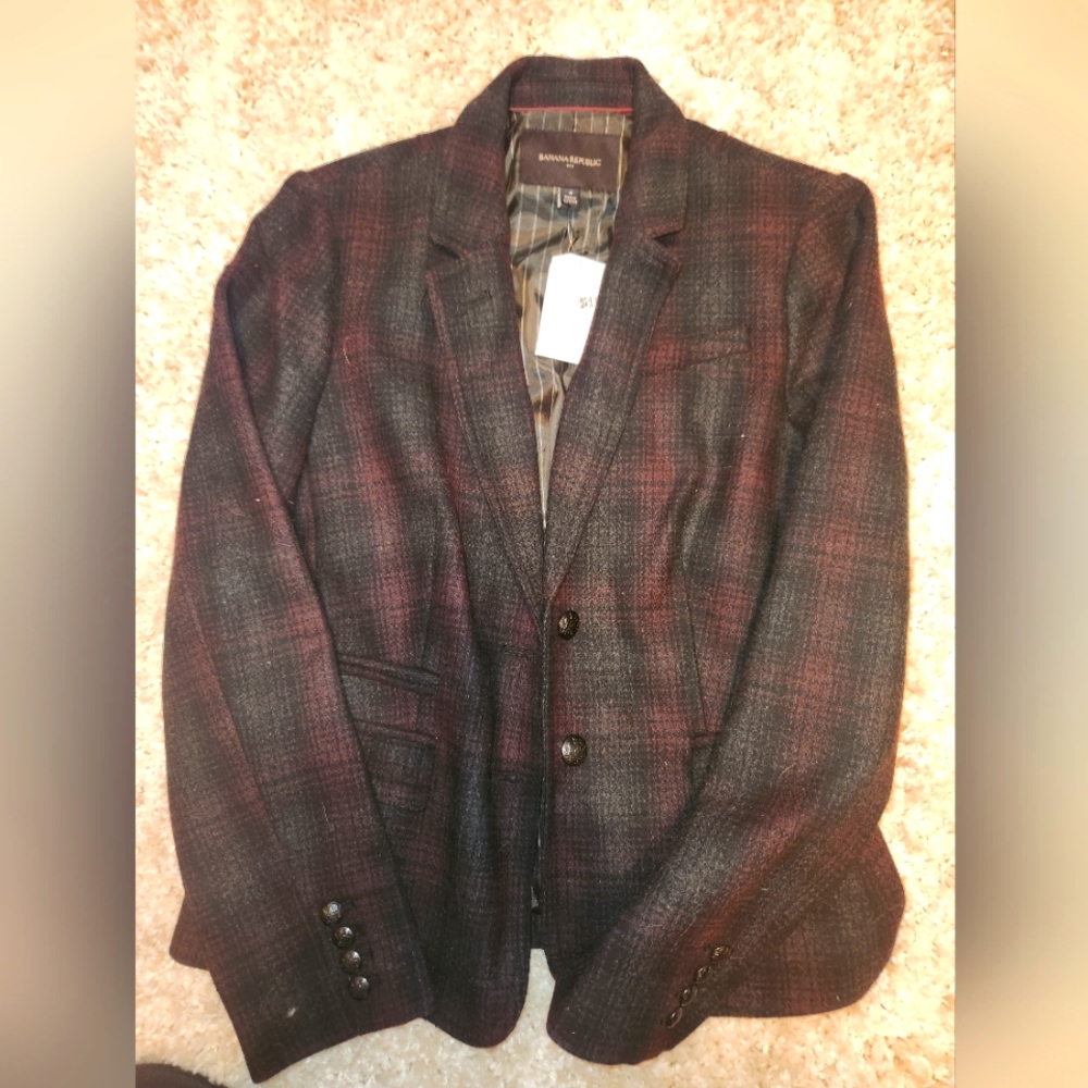 Wool plaid jacket